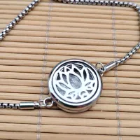 Pulseira Difusora de Óleos Essenciais Relicário Para AROMATERAPIA LÓTUS - P004