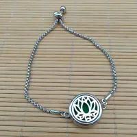 Pulseira Difusora de Óleos Essenciais Relicário Para AROMATERAPIA LÓTUS - P004 - Foto 2