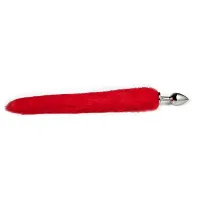 PLUG ANAL DE AÇO COM RABO DE RAPOSA ARTIFICIAL TAMANHO M - VERMELHO.                        LIBYSEXSHOP - Foto 3