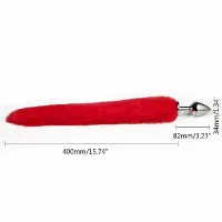 PLUG ANAL DE AÇO COM RABO DE RAPOSA ARTIFICIAL TAMANHO M - VERMELHO.                        LIBYSEXSHOP - Foto 4
