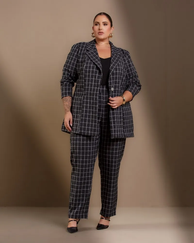 Conjunto Alfaiataria Maxi Blazer Calça Diva