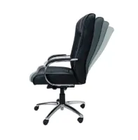 Poltrona Presidente Genova Mecanismo Relax com Base Cromada e Braços em Alumínio - Foto 5