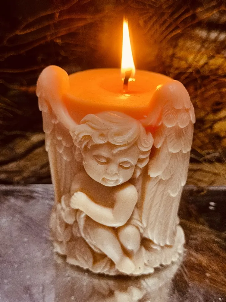 Vela anjo floral 
