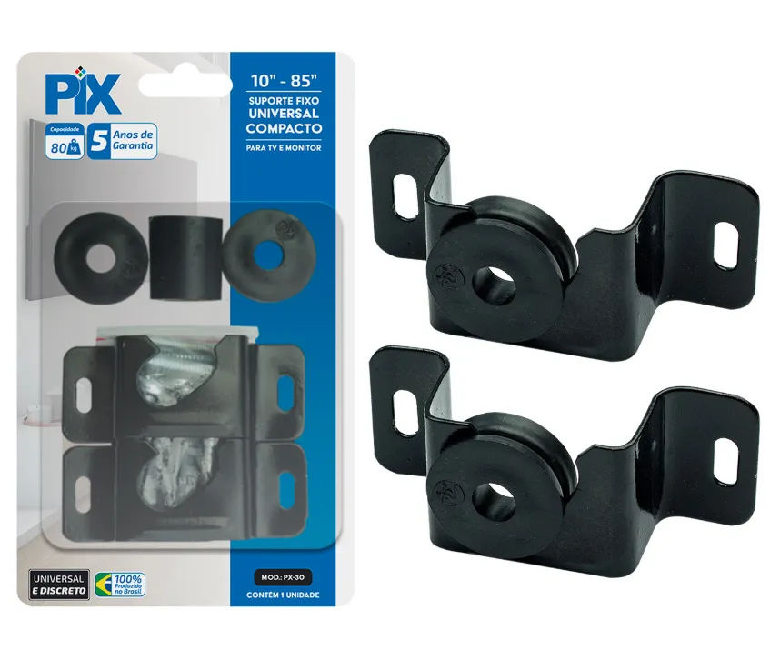 Suporte Tv Fixo Universal 10 A 85 - Compacto Cor Preto Imagem