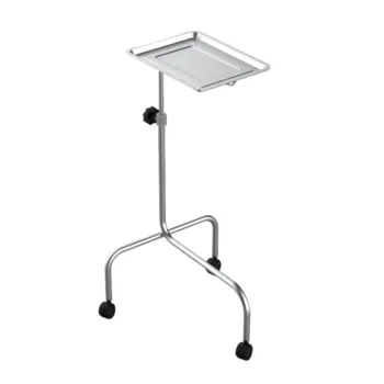 Mesa de Mayo Auxiliar Hospitalar em Aço Inox Santa Luzia – Regulável e com Rodízios