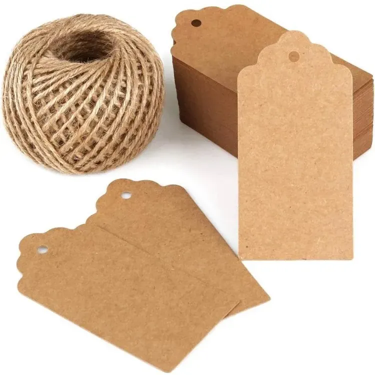 Cópia de Tag Kraft 100 Unidades  - Sem personalização - Com fio dejuta