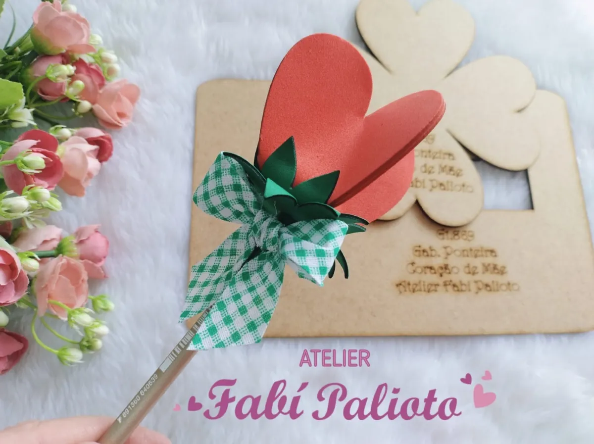 G1.869 Gabarito de Moldes em MDF Ponteira Coração de Mãe Imagem