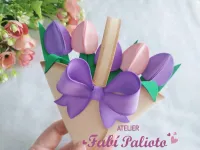 G1.871  Gabarito de Moldes em MDF Cestinha de Amor - Foto 5