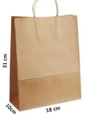 Sacolas em Kraft 31,0 x 18,0 x 10,0