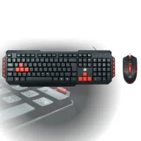 Kit Teclado E Mouse Gamer KG-03R Nemesis Start 2.0 Preto E Vermelho Usb - 5+