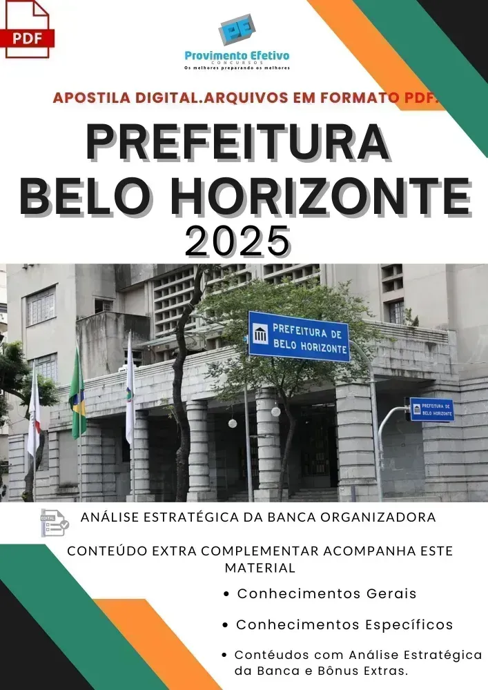 Apostila Belo Horizonte BH 2025 Médico Psiquiatria Imagem