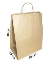 Sacolas em Kraft  38,0 x 30,0 x 19,0