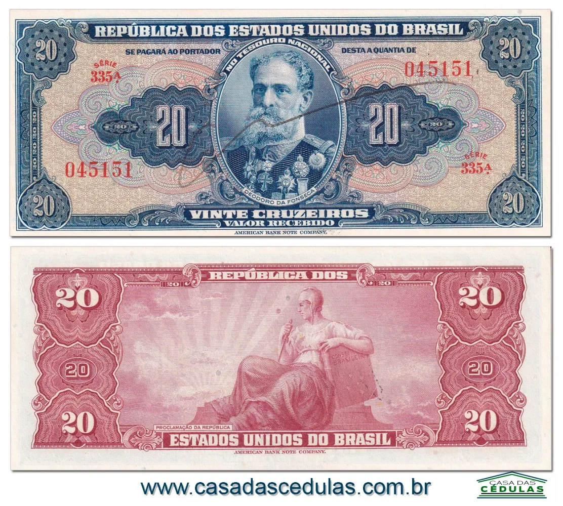 C021 - 20 Cruzeiros (Deodoro da Fonseca) - Fe - Autografada