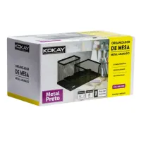 Organizador De Mesa Metal Aramado Porta Papel Canetas Clips - Foto 4