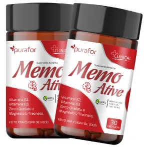 Memo Ative 30 Cápsulas - Suporte à Memória e Estresse purafor