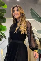 BLUSA GOLA ALTA PRETA TULD POÁ PRETO - Foto 2