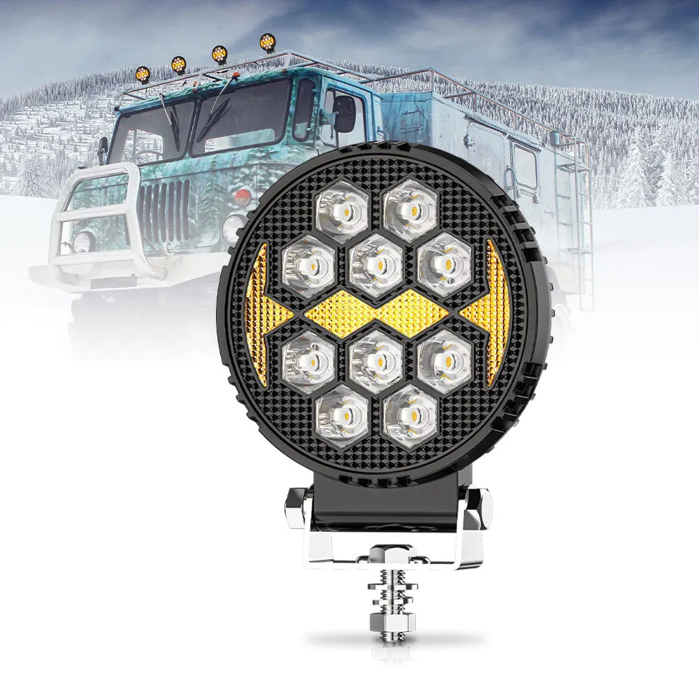 FARÓIS AUXILIARES LED DX SERIES MILHA LED 30W C/DRL AMBAR