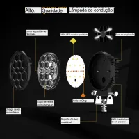 FARÓIS AUXILIARES LED DX SERIES MILHA LED 30W C/DRL AMBAR - Foto 5