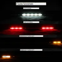 Barra de led traseira para UTV de 80cm  com seta, luz de ré branca, luz de freio vermelha - Foto 4