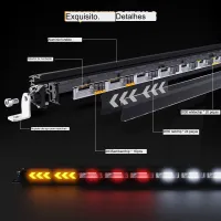 Barra de led traseira para UTV de 80cm  com seta, luz de ré branca, luz de freio vermelha - Foto 6
