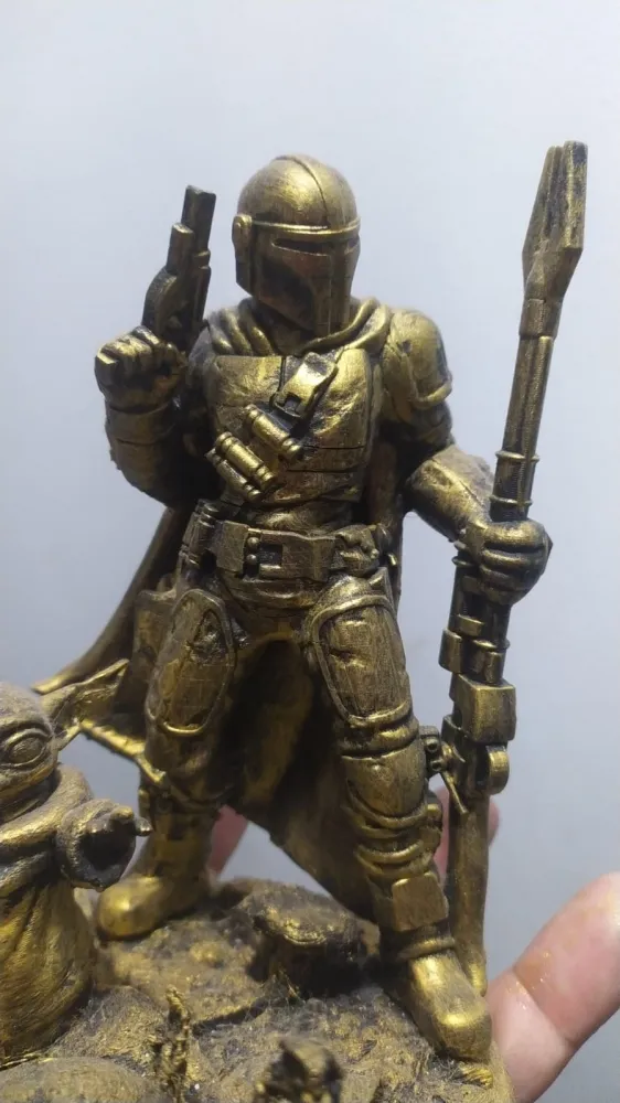 Star Wars The Mandalorian And Grogu Diorama 3d