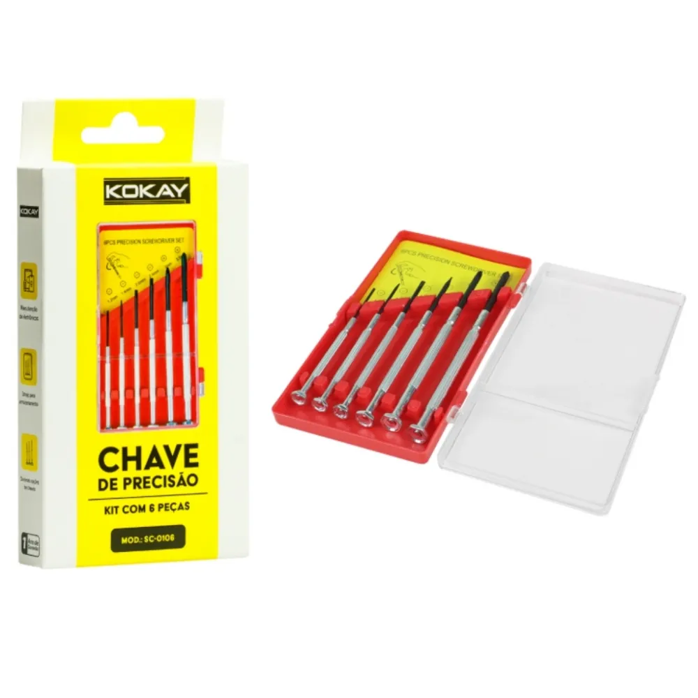 Jogo Mini Chave De Fenda E Fenda Cruzada - Precisão 6 Peças Imagem