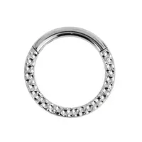Argola em Titânio MARTELADA Clicker 1.2mm x 08mm TIT19