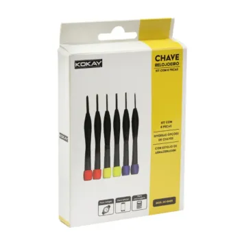 Chave Relojoeiro Kit Fenda + Philips C/ 6 Pecas - Kokay - Foto 2