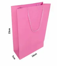 sacolas Amarelo, laranja, Azul royal, azul marinho, pink, rosa (foto), vermelho, verde e preto 23,0 x 16,0 x 7,0 Imagem