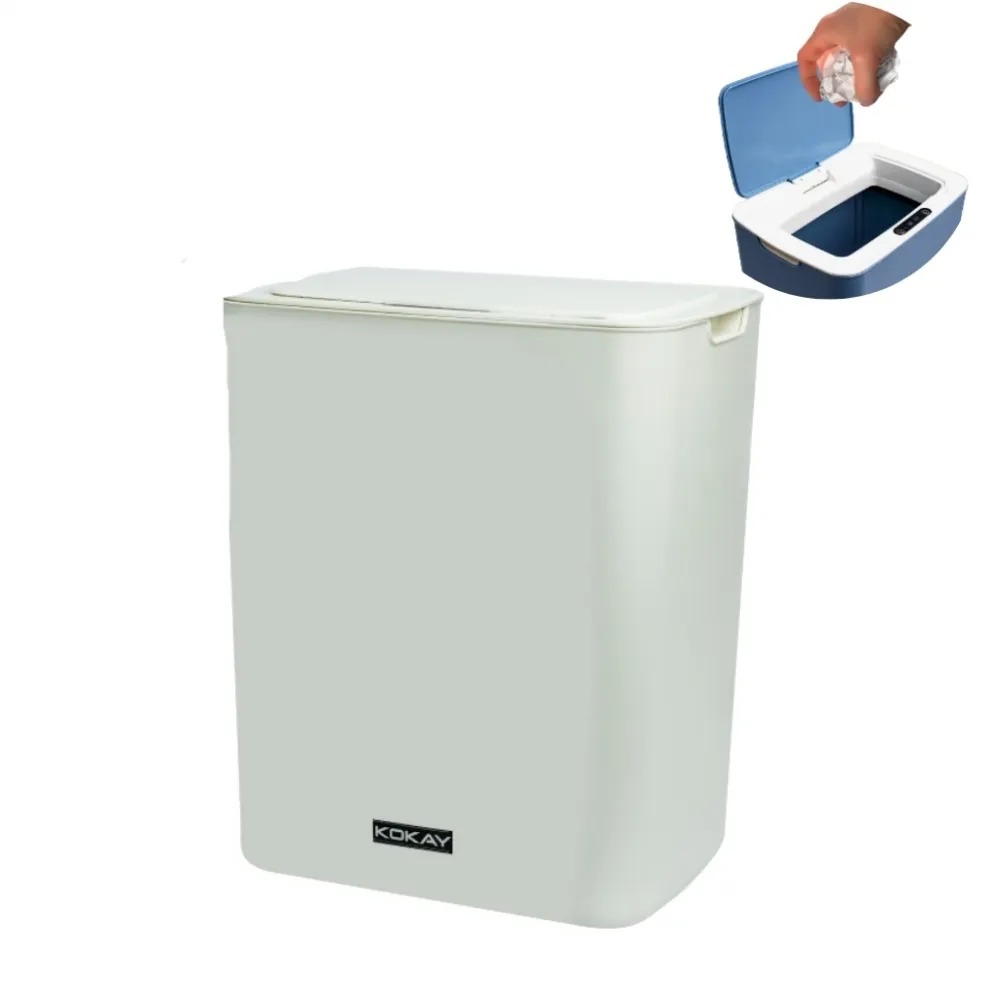Lixeira sensor automática banheiro cozinha lixo inteligente cor Branco Kokay 056-0035