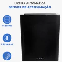 Lixeira sensor automática banheiro cozinha lixo inteligente cor Preto Kokay 056-0035 - Foto 3