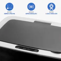 Lixeira sensor automática banheiro cozinha lixo inteligente cor Preto Kokay 056-0035 - Foto 4
