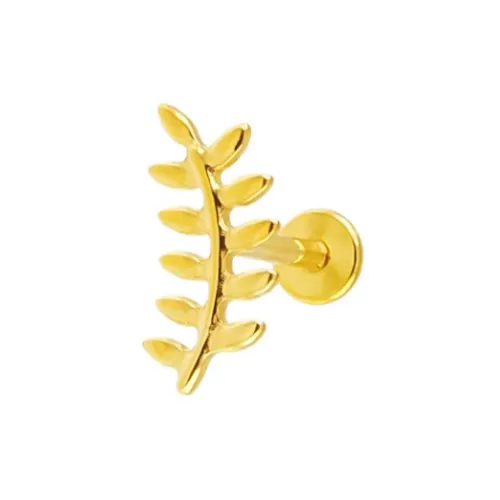 Labret em Titânio PVD DOURADO 1.2mm RAMO 11 Petalas - TIT22