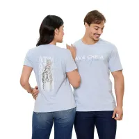 Camiseta Nossa Senhora de Fátima - Azul Bebe - Foto 3