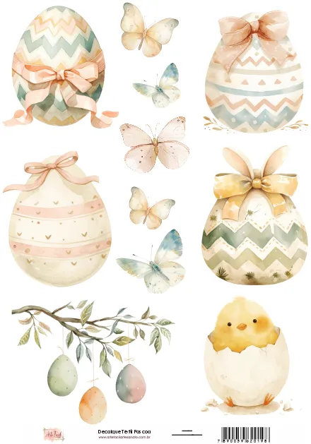 DX-019 - Adesivo Têxtil Páscoa - Tam. 21,0x14,8cm Imagem