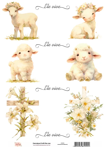 DX-020 - Adesivo Têxtil Páscoa - Tam. 21,0x14,8cm Imagem