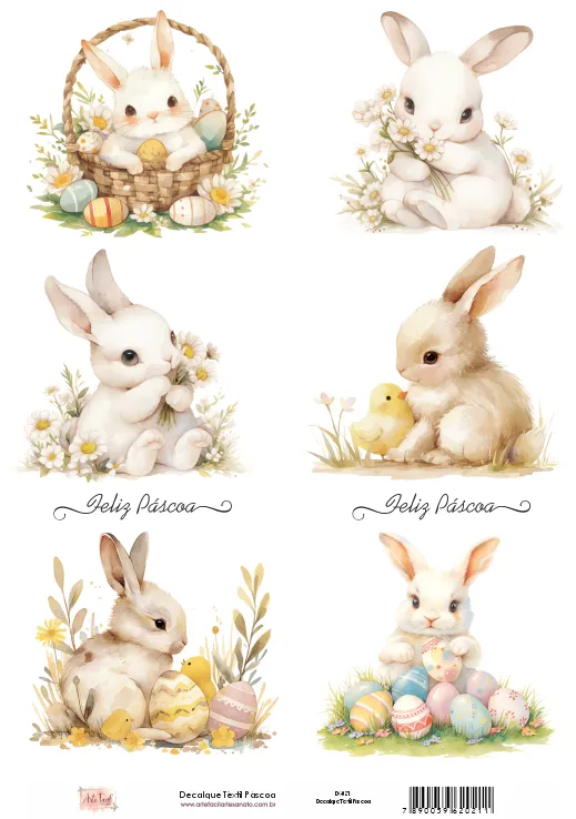 DX-021 - Adesivo Têxtil Páscoa - Tam. 21,0x14,8cm