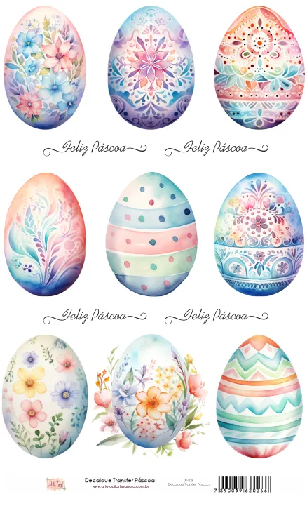 DT-026 - Adesivo Transfer Páscoa- Tam. 21,0x14,8cm
