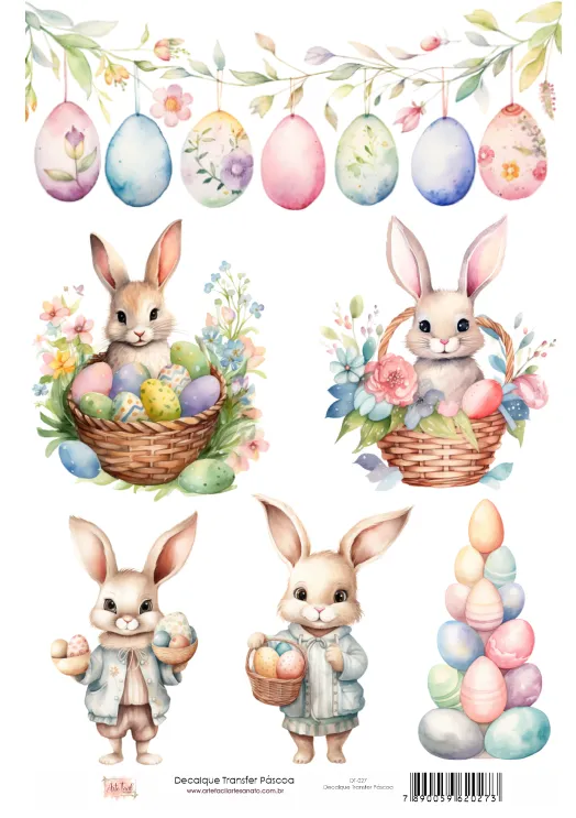 DT-027 - Adesivo Transfer Páscoa- Tam. 21,0x14,8cm