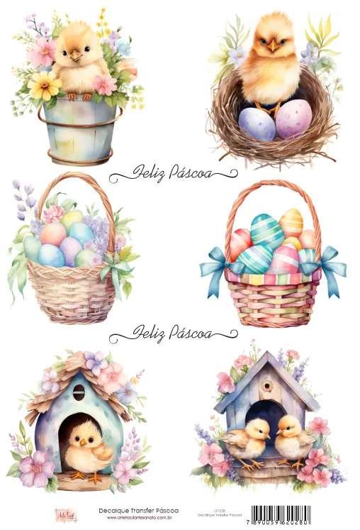 DT-028 - Adesivo Transfer Páscoa- Tam. 21,0x14,8cm