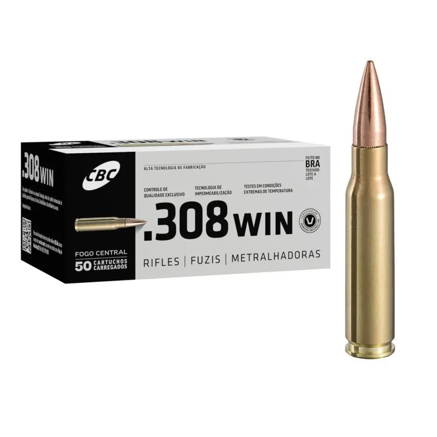 MUNIÇÃO CAL .308WIN CBC ETPT 180gr CX C50 Imagem