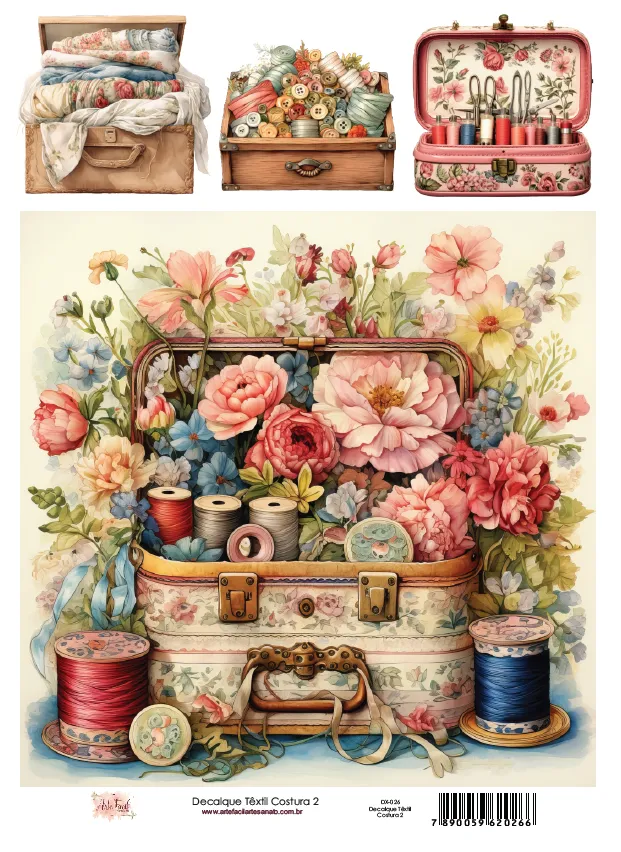 DX-026- Adesivo Têxtil Costura 2- Tam. 21,0x14,8cm