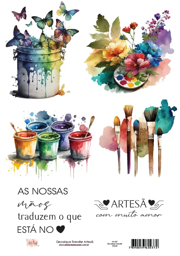 DT-037- Adesivo Transfer Artesã- Tam. 21,0x14,8cm