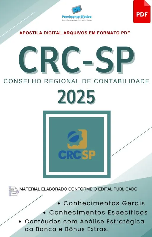 Apostila CRC SP Assistente Administrativo 2025 Imagem