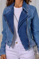 Jaqueta Jeans Zíper Revanche Feminina Azul - Foto 4