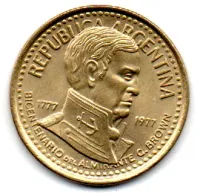 Argentina - 1977 - 10 Pesos - Comemorativa - Bicentenario Del Almirante G. Brown