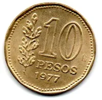 Argentina - 1977 - 10 Pesos - Comemorativa - Bicentenario Del Almirante G. Brown - Foto 2