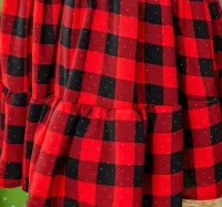 Vestido Xadrez Preto Vermelho Brilho - Foto 3