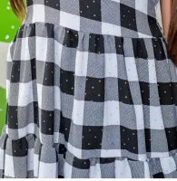 Vestido Xadrez Preto Branco Brilho - Foto 3