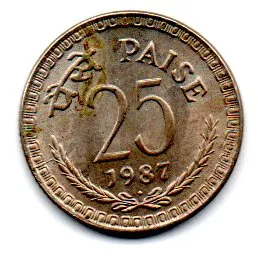 Índia - 1987 - 25 Paise